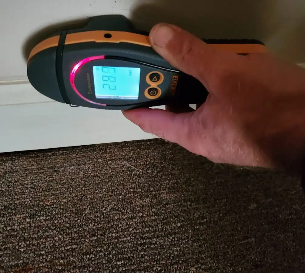 Moisture detection at baseboard during Mold Inspection & Testing in Westchester